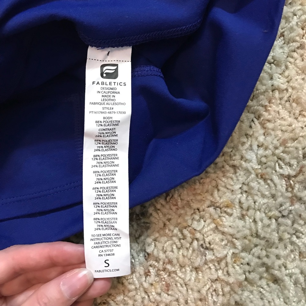 Fabletics High waist Cobalt Blue Leggings Sz S New - Picture 6 of 7